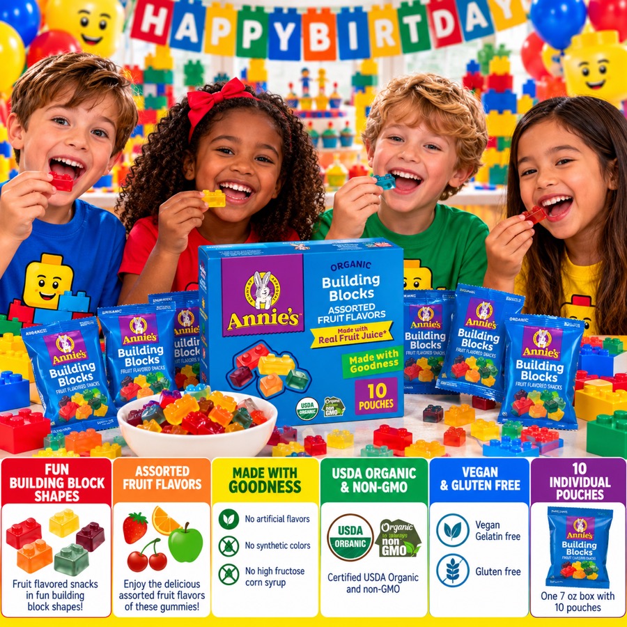 Annie's Organic Building Blocks Fruit Snacks, 10 pouches