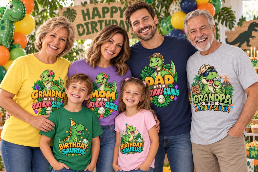 Birthday-Saurus T-Shirts for the whole family