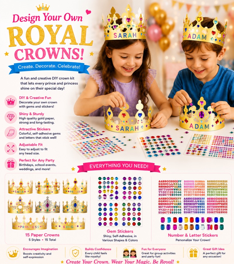 DIY Paper Princess Crown Kit