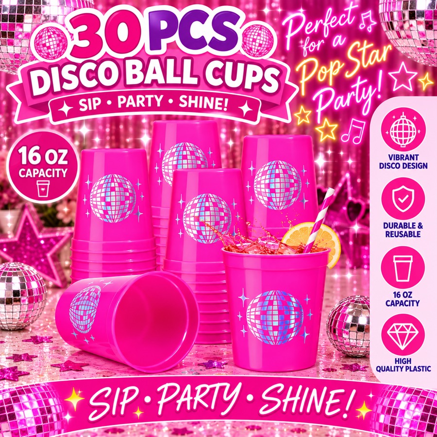 Disco Ball Cups, 30 pieces
