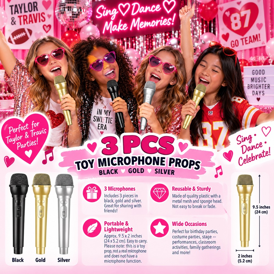 Toy Microphone Props, 3 pieces