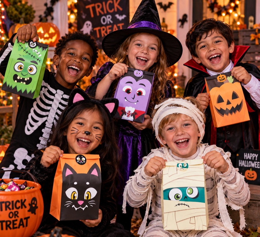Halloween character goodie bags