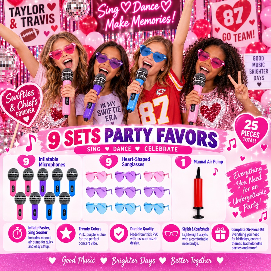 Inflatable Microphone Party Favors, 25 pieces