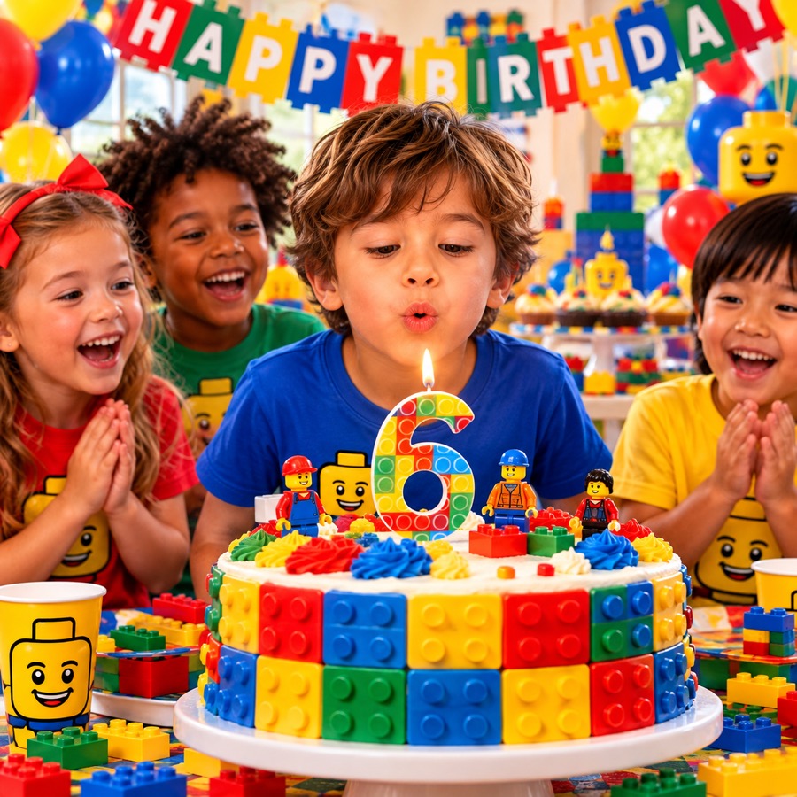 Building Block Number Birthday Candle