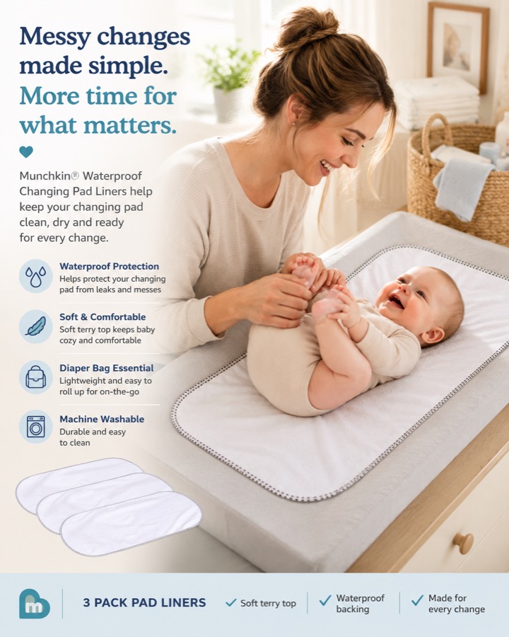 Munchkin Waterproof Changing Pad Liners