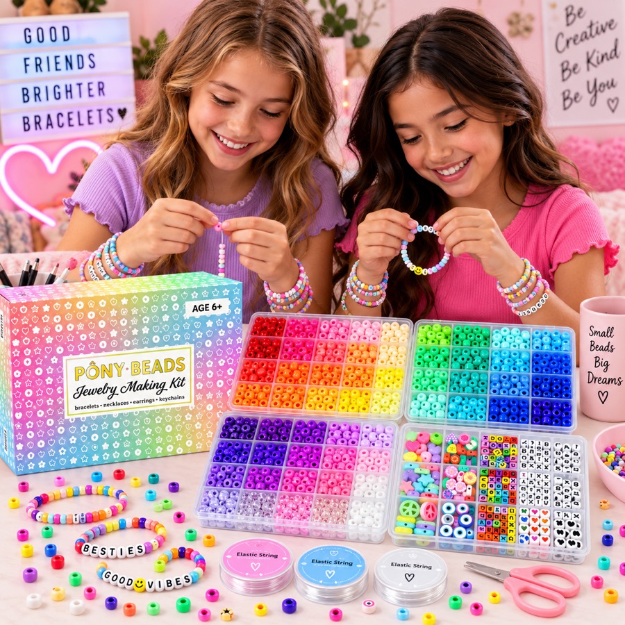 Pony Beads Jewelry Making Kit