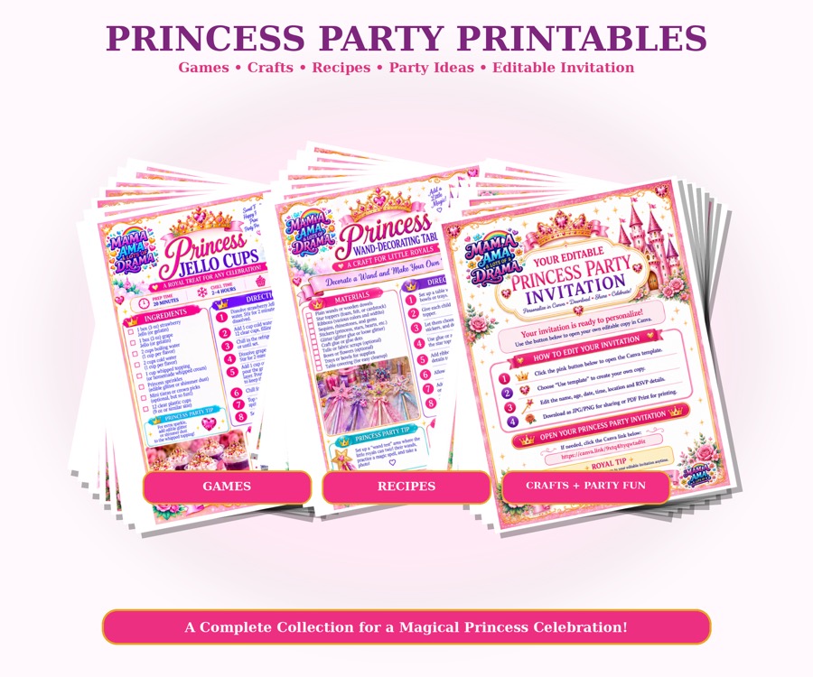 Princess Party Printables Bundle preview