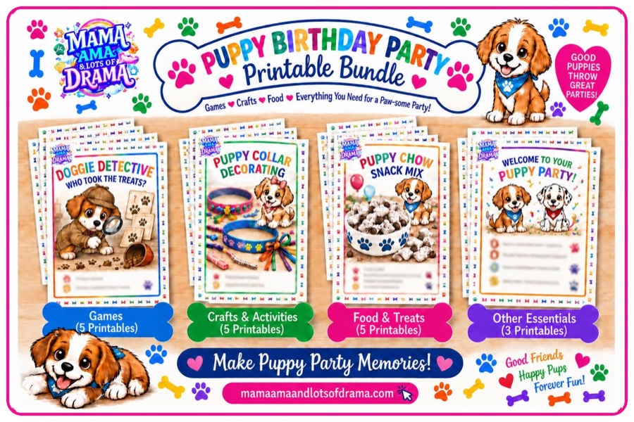 Puppy Birthday Party Printables Bundle
